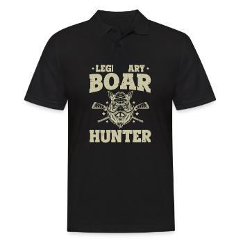 Vintage Boar Hunting Hog Pig Funny Legendary Boar - Men's Polo Shirt - black - Front - Kai (181cm)