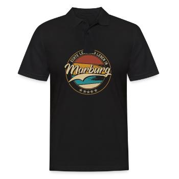Marburg Echte Legenden leben in Marburger - Männer Poloshirt - Schwarz - Vorne - Kai (181cm)