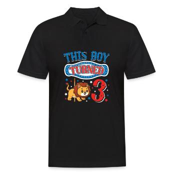 Carousel Birthday Party Lion This Boy - Men's Polo Shirt - black - Front - Kai (181cm)