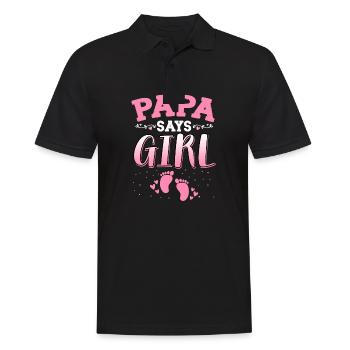 Papa Says Girl Gender Reveal Newborn Girl Baby - Men's Polo Shirt - black - Front - Kai (181cm)