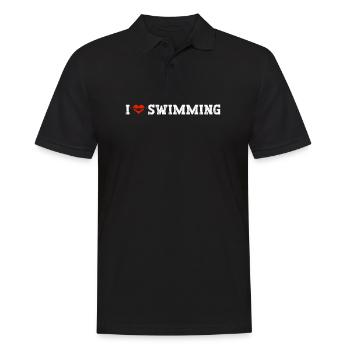 Schimmer Schwimmen I Love Swimming - Männer Poloshirt - Schwarz - Vorne - Kai (181cm)