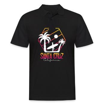 Santa Cruz California Summer Sun Palms Strand - Männer Poloshirt - Schwarz - Vorne - Kai (181cm)