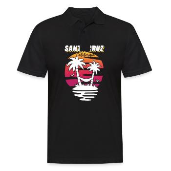 Santa Cruz California Summer Sun Palms Strand - Männer Poloshirt - Schwarz - Vorne - Kai (181cm)