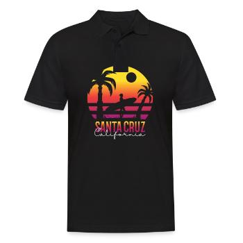 Santa Cruz California Summer Sun Palms Strand - Männer Poloshirt - Schwarz - Vorne - Kai (181cm)