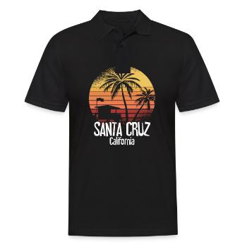 Santa Cruz California Summer Sun Palms Strand - Männer Poloshirt - Schwarz - Vorne - Kai (181cm)