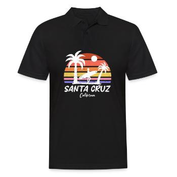 Santa Cruz California Summer Sun Palms Strand - Männer Poloshirt - Schwarz - Vorne - Kai (181cm)
