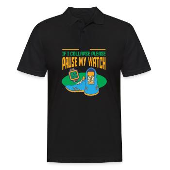 Lustiges Marathon Läufer Laufen Cross Country - Männer Poloshirt - Schwarz - Vorne - Kai (181cm)