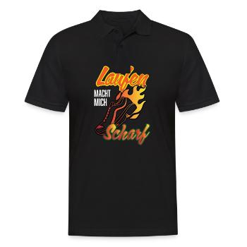 Lustiges Marathon Läufer Laufen Cross Country - Männer Poloshirt - Schwarz - Vorne - Kai (181cm)