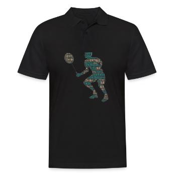 Badminton Federball Spieler - Männer Poloshirt - Schwarz - Vorne - Kai (181cm)