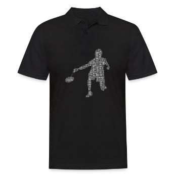 Badminton Federball Spieler - Männer Poloshirt - Schwarz - Vorne - Kai (181cm)