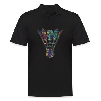 Badminton Federball Spieler - Männer Poloshirt - Schwarz - Vorne - Kai (181cm)