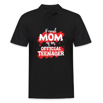 Fière maman d’un adolescent officiel pour ses 13 ans - Polo Homme - noir - Devant - Kai (181cm)