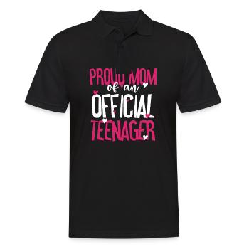 Stolze Mutter Eines Offiziellen Teenagers Zum 13. - Männer Poloshirt - Schwarz - Vorne - Kai (181cm)