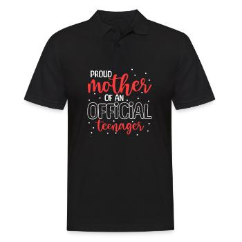 Fière maman d’un adolescent officiel pour ses 13 ans - Polo Homme - noir - Devant - Kai (181cm)