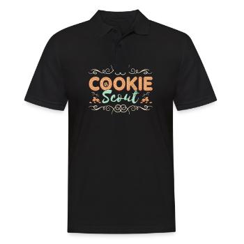 Lustiger Schokoladen -Lebkuchen -Weihnachtskekse - Männer Poloshirt - Schwarz - Vorne - Kai (181cm)