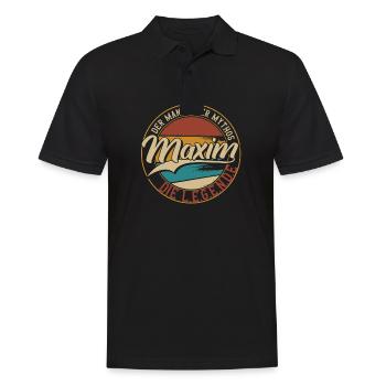 Maxim Der Mann der Mythos die Legende Geschenk - Männer Poloshirt - Schwarz - Vorne - Kai (181cm)