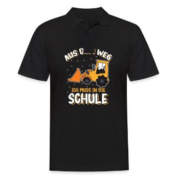 Kinder Einschulung Trecker Jungen Schulkind - Männer Poloshirt - Schwarz - Vorne - Kai (181cm)