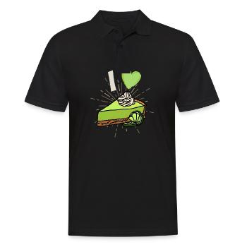 Funny I Love Lemon Cake Design - Men's Polo Shirt - black - Front - Kai (181cm)