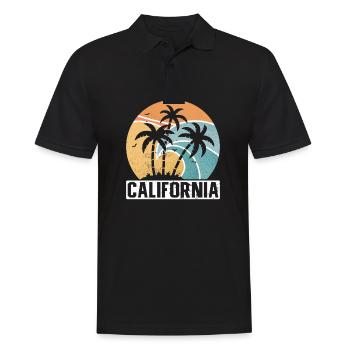 Californie Soleil d’été Palm Beach Eau - Polo Homme - noir - Devant - Kai (181cm)