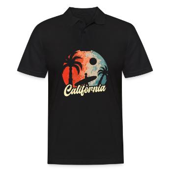 Californie Soleil d’été Palm Beach Eau - Polo Homme - noir - Devant - Kai (181cm)