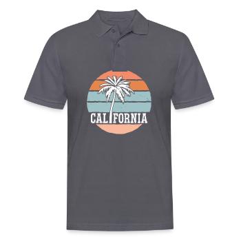 Kalifornische Sommersonne Palmen Strand Wasser - Männer Poloshirt - Anthrazit - Vorne - Nico (186cm)