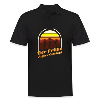 Lustiges Marathon Läufer Laufen Cross Country - Männer Poloshirt - Schwarz - Vorne - Kai (181cm)