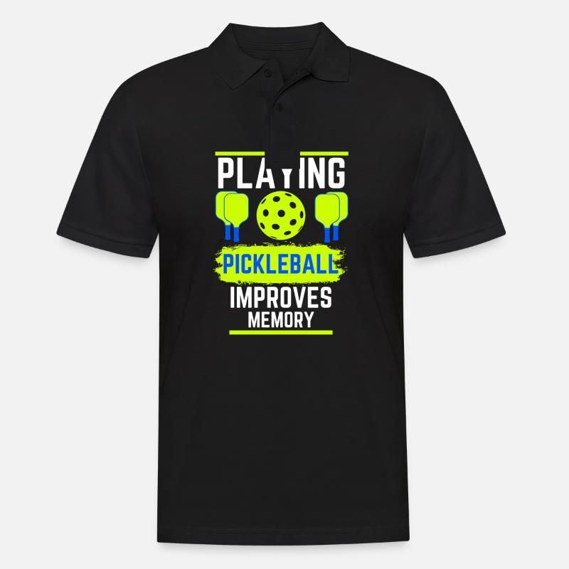 Playing Pickleball Improves Memory Dink Player - Men's Polo Shirt - black