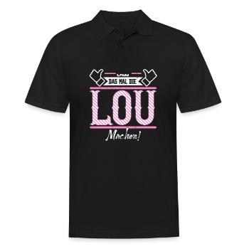 Lou Geschenkidee Geschenk Geburtstag - Männer Poloshirt - Schwarz - Vorne - Kai (181cm)