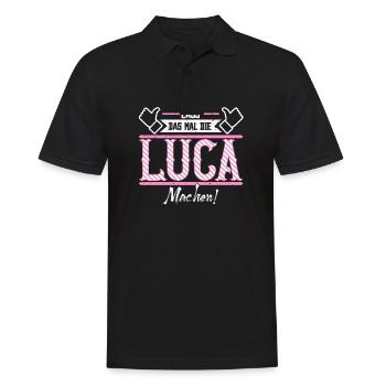 Luca Geschenkidee Geschenk Geburtstag - Männer Poloshirt - Schwarz - Vorne - Kai (181cm)