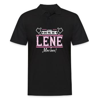 Lene Geschenkidee Geschenk Geburtstag - Männer Poloshirt - Schwarz - Vorne - Kai (181cm)