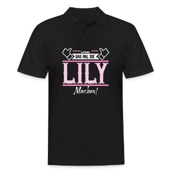 Lily Geschenkidee Geschenk Geburtstag - Männer Poloshirt - Schwarz - Vorne - Kai (181cm)