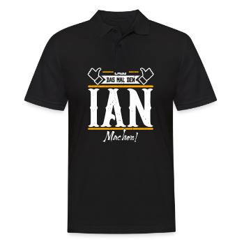 Ian Geschenkidee Geschenk Geburtstag - Männer Poloshirt - Schwarz - Vorne - Kai (181cm)