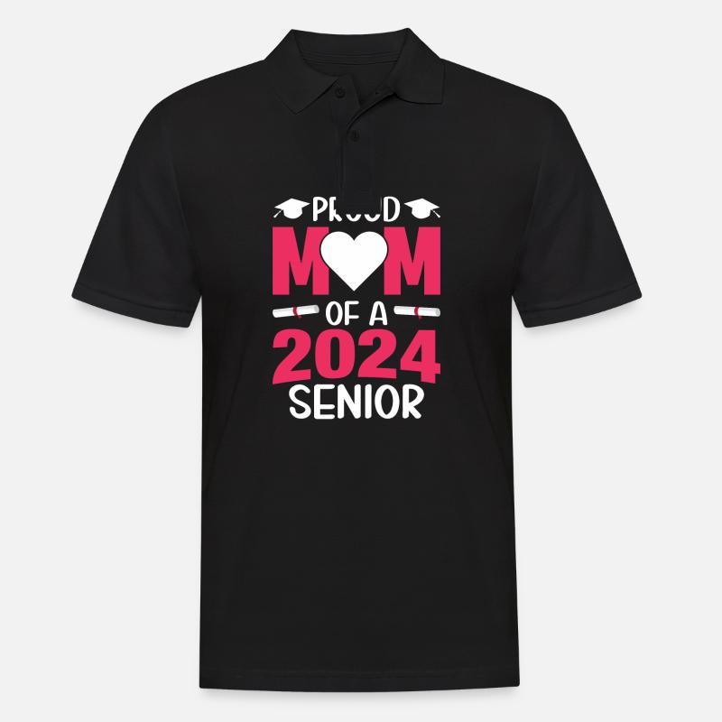 Lustige Stolze Mutter Eines Abschlussgeschenks - Männer Poloshirt - Schwarz