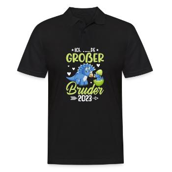 Ich Werde Großer Bruder 2023 Schwangerschaft - Männer Poloshirt - Schwarz - Vorne - Kai (181cm)
