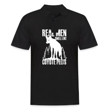 real men smell like coyote pelts Design - Männer Poloshirt - Schwarz - Vorne - Kai (181cm)