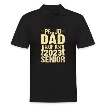 Lustige Stolzer Vater Eines Abschlussgeschenks - Männer Poloshirt - Schwarz - Vorne - Kai (181cm)