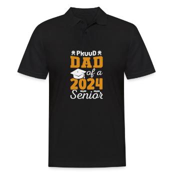 Lustige Stolzer Vater Eines Abschlussgeschenks - Männer Poloshirt - Schwarz - Vorne - Kai (181cm)
