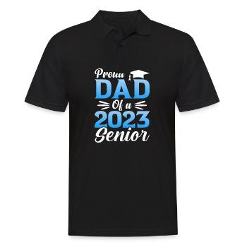 Lustige Stolzer Vater Eines Abschlussgeschenks - Männer Poloshirt - Schwarz - Vorne - Kai (181cm)