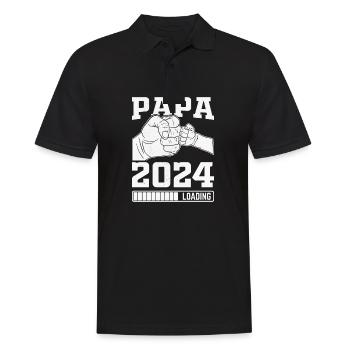 Schwangerschaft Werdende Eltern Geschenk Papa 2024 - Männer Poloshirt - Schwarz - Vorne - Kai (181cm)