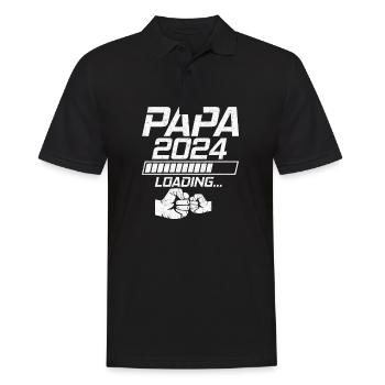 Schwangerschaft Werdende Eltern Geschenk Papa 2024 - Männer Poloshirt - Schwarz - Vorne - Kai (181cm)