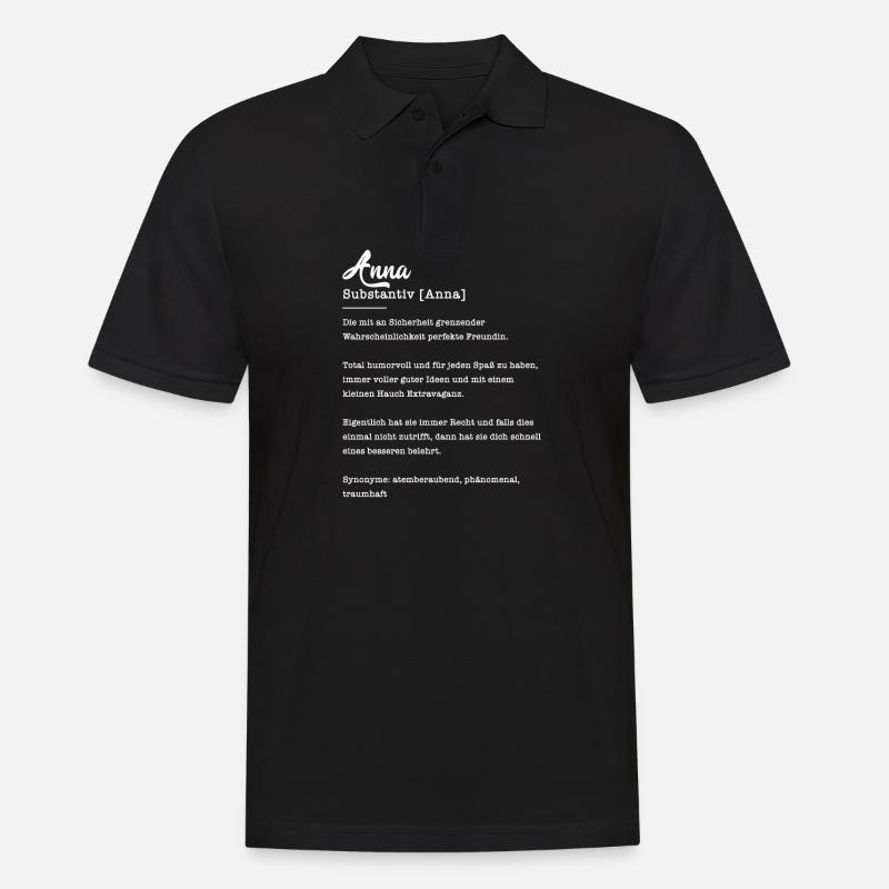 Anna Substantiv Beste Freundin Geschenk - Männer Poloshirt - Schwarz