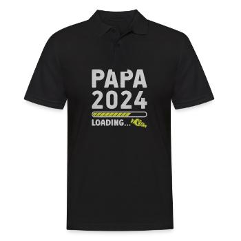Schwangerschaft Werdende Eltern Geschenk Papa 2024 - Männer Poloshirt - Schwarz - Vorne - Kai (181cm)