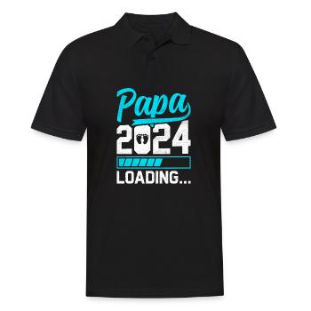 Schwangerschaft Werdende Eltern Geschenk Papa 2024 - Männer Poloshirt - Schwarz - Vorne - Kai (181cm)