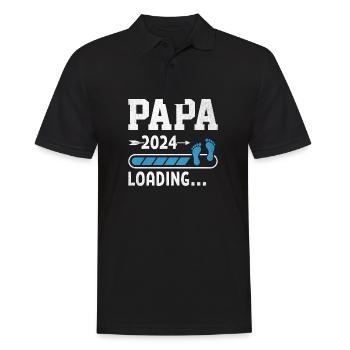 Schwangerschaft Werdende Eltern Geschenk Papa 2024 - Männer Poloshirt - Schwarz - Vorne - Kai (181cm)