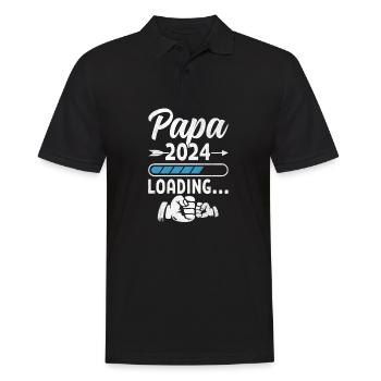 Schwangerschaft Werdende Eltern Geschenk Papa 2024 - Männer Poloshirt - Schwarz - Vorne - Kai (181cm)