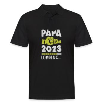 Cadeau des futurs parents de grossesse Papa 2023 - Polo Homme - noir - Devant - Kai (181cm)