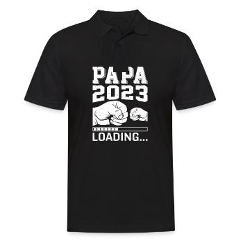 Cadeau des futurs parents de grossesse Papa 2023 - Polo Homme - noir - Devant - Kai (181cm)