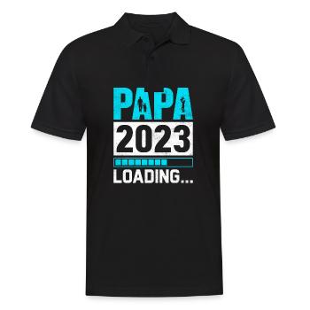 Grossesse Futur Parent Cadeau Papa 2023 - Polo Homme - noir - Devant - Kai (181cm)
