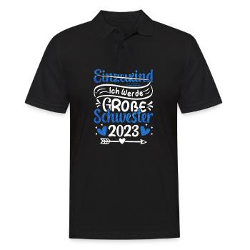Ich Werde Große Schwester 2023 Schwangerschaft - Männer Poloshirt - Schwarz - Vorne - Kai (181cm)