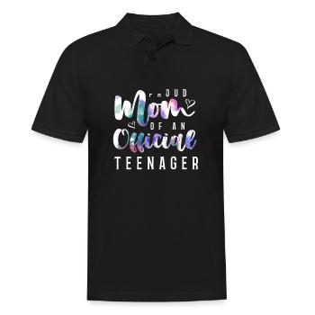 Fière maman d’un adolescent officiel de 13 ans. - Polo Homme - noir - Devant - Kai (181cm)